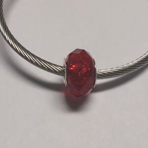 Red Glittery Charm for Pandora Style Bracelet